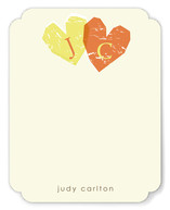 Double Heart Personalized Stationery