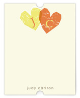 Double Heart Personalized Stationery