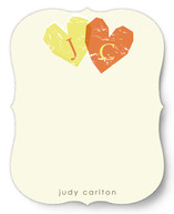 Double Heart Personalized Stationery