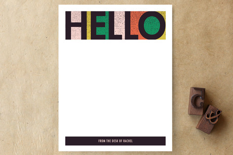 Hello Blocked Personalized Stationery
