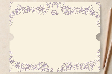 Simple Floral Border Personalized Stationery