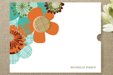 Retro Floral Personalized Stationery