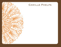 Round Flourish Personalized Stationery, by Whisker Graphics