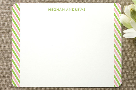 Side Stripes Personalized Stationery