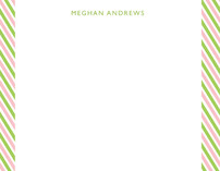 Side Stripes Personalized Stationery, by Whisker Graphics