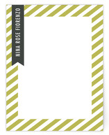 Stripes and Ribbon Personalized Stationery