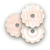 Rose Colored Glass Wine Glass Tags
