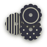 Sea Chart Too Wine Glass Tags