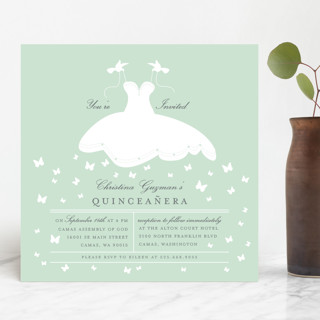Fluttering Dress Quinceañera Invitations