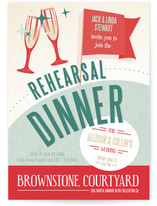 Retro Dinner Rehearsal Dinner Invitations