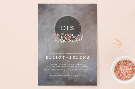 Chalkdust Monogram Rehearsal Dinner Invitations