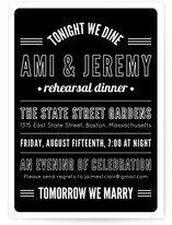Tonight We Dine Rehearsal Dinner Invitations