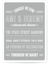 Tonight We Dine Rehearsal Dinner Invitations