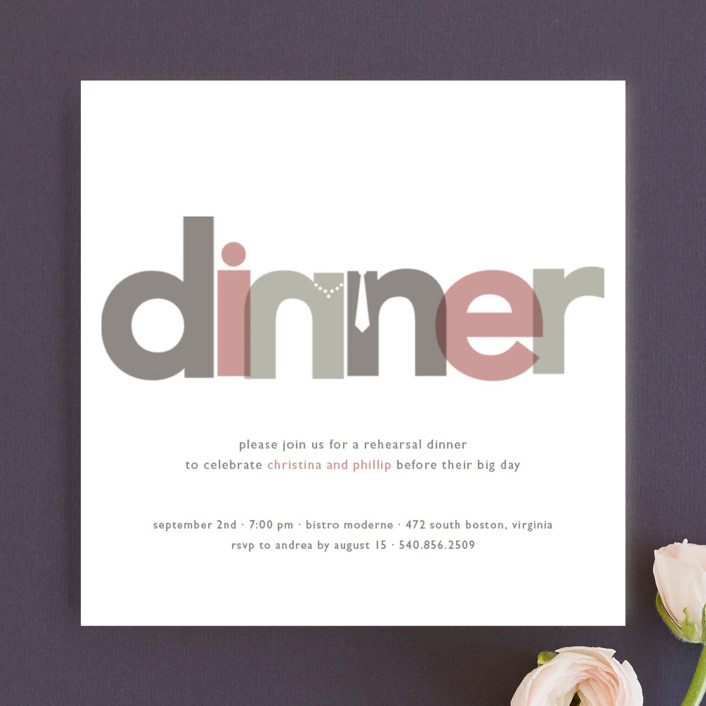 Dinner Party Rehearsal Dinner Invitations