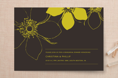 Modern Lotus Rehearsal Dinner Invitations