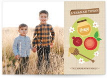 Modern Apples and Honey Rosh Hashanah Cards