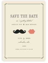 Stache + Kiss Save the Date Magnets