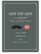 Stache + Kiss Save the Date Magnets