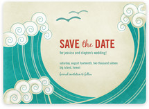 BLOCK PRINT WAVES Save the Date Magnets