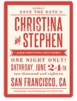 Woodtype Poster Save the Date Magnets