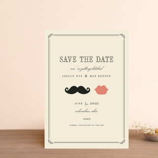 Stache & Kiss Save the Date Postcards
