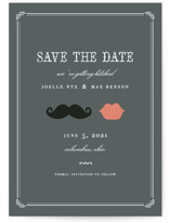 Stache + Kiss Save the Date Postcards