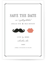 Stache + Kiss Save the Date Postcards