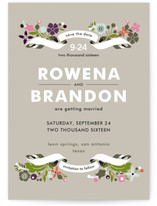 Banner and Branches Save the Date Postcards