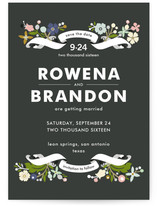 Banner and Branches Save the Date Postcards