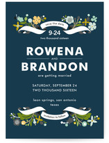 Banner and Branches Save the Date Postcards