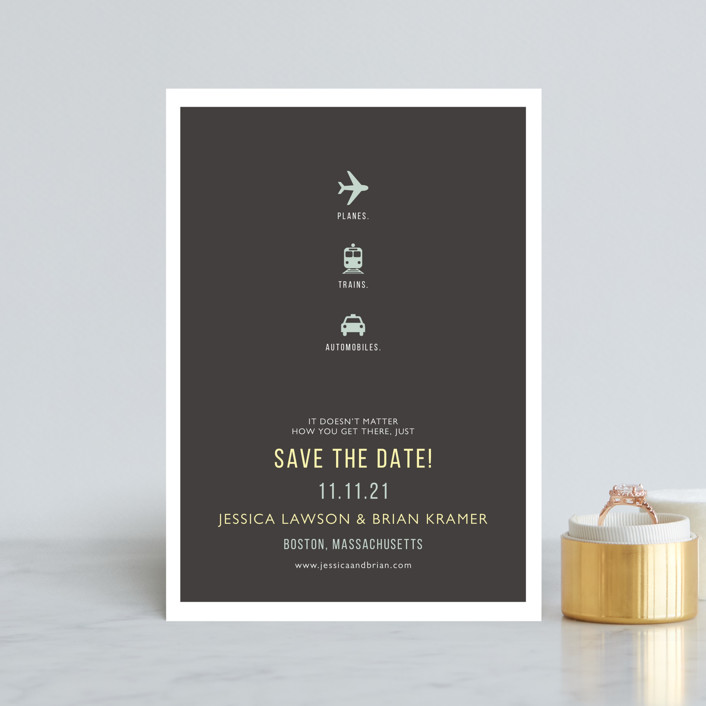 Planes Trains Automobiles Save the Date Postcards