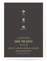 Planes Trains and Automobiles Save the Date Postcards
