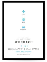 Planes Trains and Automobiles Save the Date Postcards