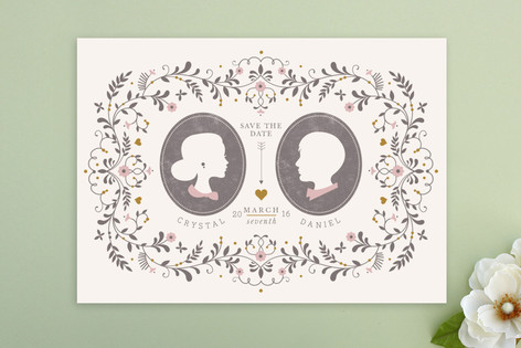 Date Silhouette Save the Date Postcards