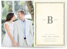 Mr + Mrs Monogram Save the Date Postcards