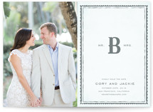 Mr + Mrs Monogram Save the Date Postcards
