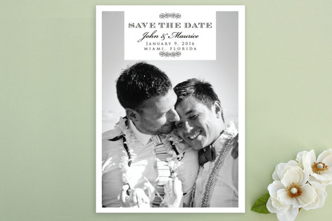 Swirl Deco Save the Date Postcards