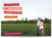 Stitched Flags Save the Date Postcards