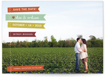 Stitched Flags Save the Date Postcards