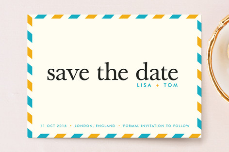 float + aerogram Save the Date Postcards