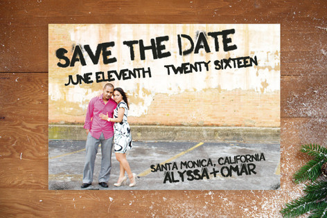 Boardwalk Stencil Save the Date Postcards
