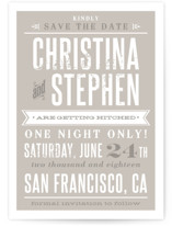 Woodtype Poster Save the Date Postcards