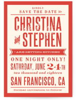 Woodtype Poster Save the Date Postcards