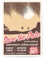 Retro Hawaii Save the Date Postcards