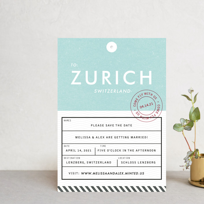 Come Fly with Us Save the Date Postcards