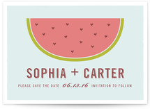 Watermelon Hearts Save the Date Cards