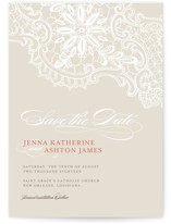 White Lace Save the Date Cards