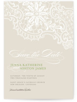 White Lace Save the Date Cards