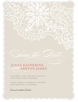 White Lace Save the Date Cards