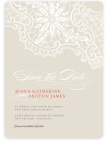 White Lace Save the Date Cards